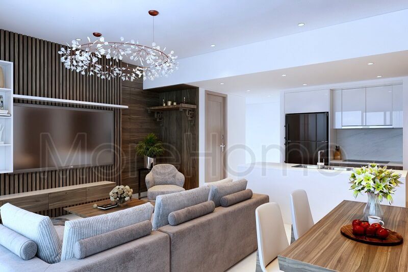 Mẫu bàn thờ gỗ tự nhiên màu nâu trầm được bán chạy tại MoreHome